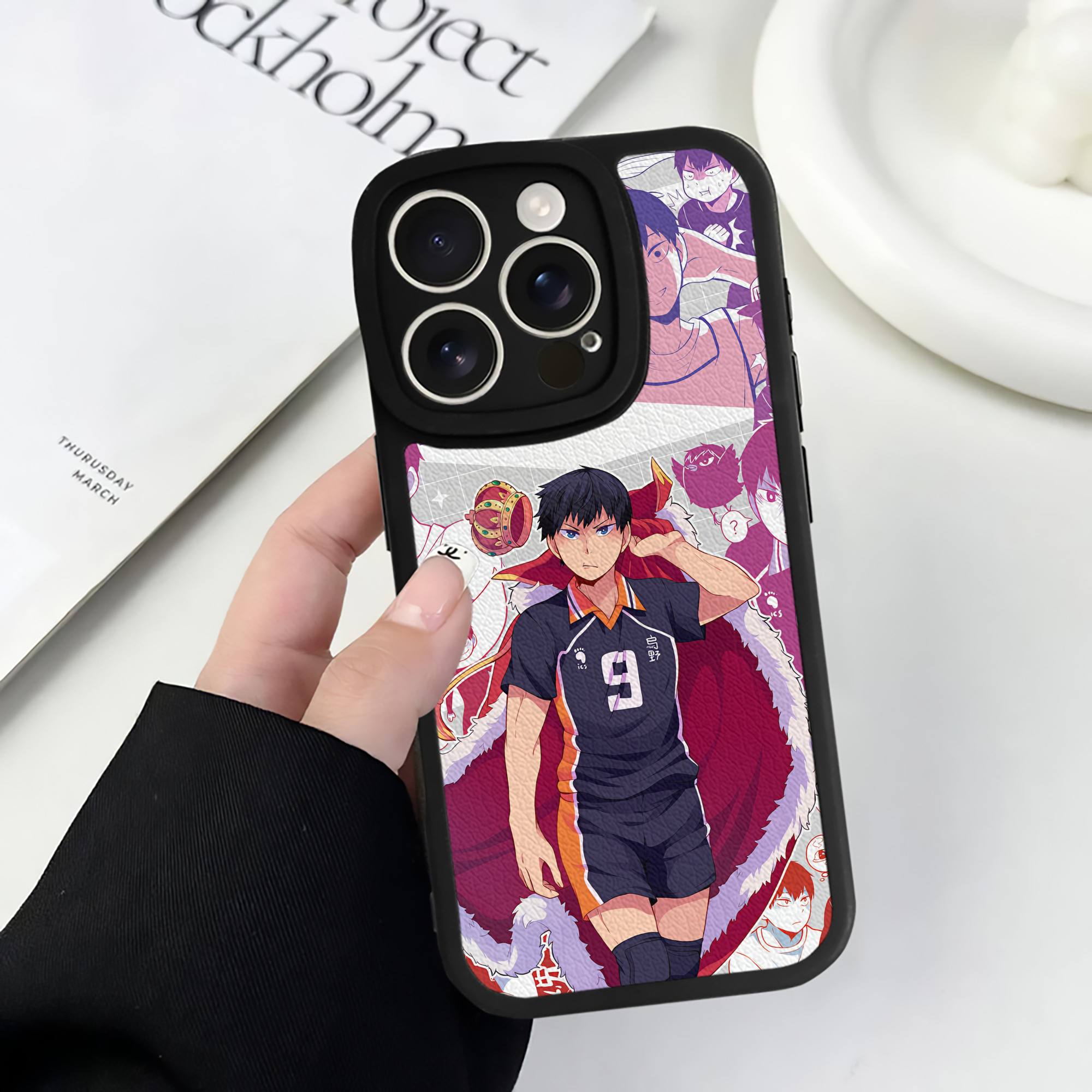 （画像用） ハイキュー!! Haikyu!! 【iPhone 16シリーズ対応】シリコンスマホケース（レザー調） 材質：シリコン
